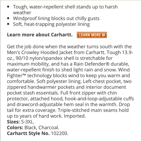 Awesome Carhartt black jacket - Picture 2 of 8